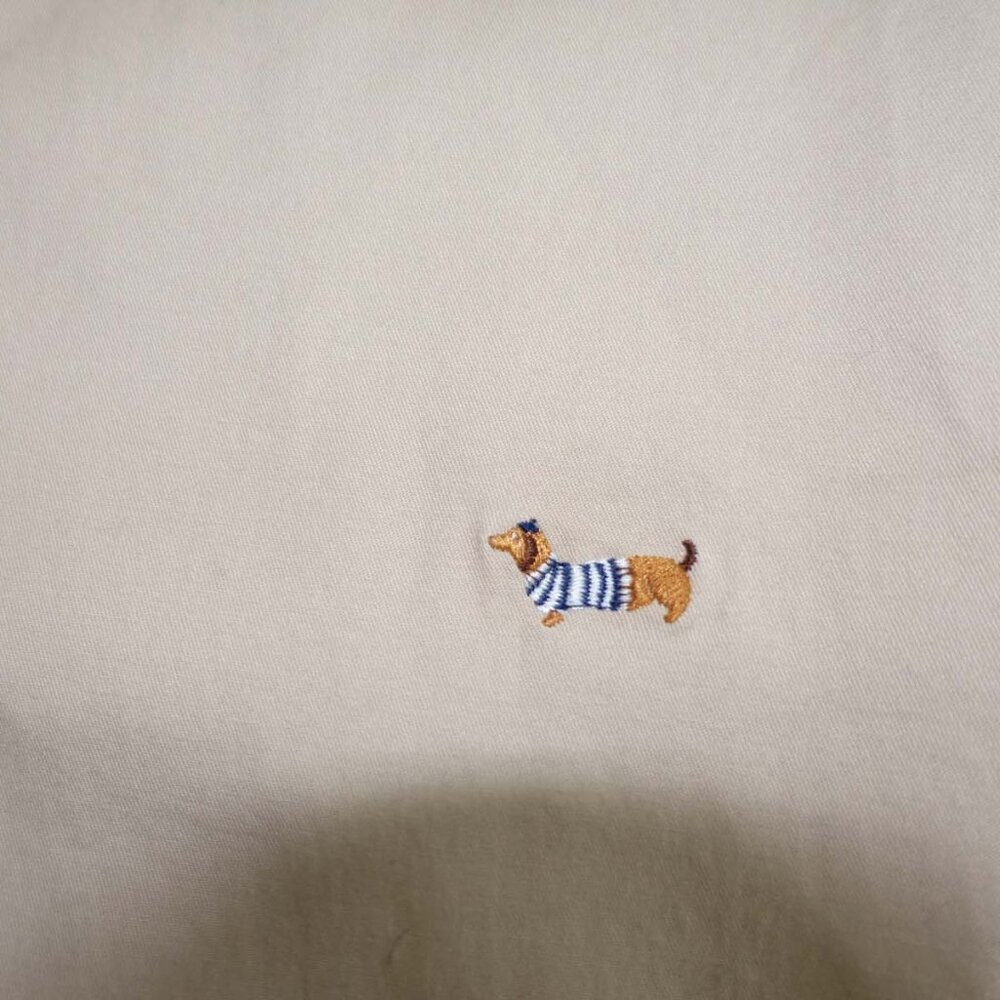 Talbots Women's The Weekend Chino Pants Size 14 NWT Beige Dachshund Dog Print - Picture 3 of 11